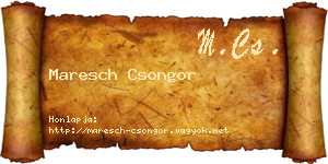Maresch Csongor névjegykártya